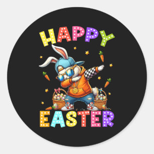 Fröhliches Ostern Lustiger Dabbing-Hase Dab-Tanz-H Runder Aufkleber