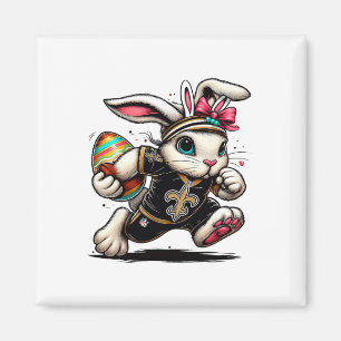 Fröhliches Ostern Lustiger Hase beim Eierjagd-Renn Magnet