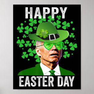 Fröhliches Ostern Lustiger Joe Biden Herz Gles St Poster