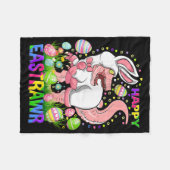 Fröhliches Ostern Lustiger T Rex Ostertag Dinosaur Fleecedecke (Vorderseite (Horizontal))