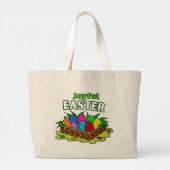 Fröhliches Ostern -Ostertasche Jumbo Stoffbeutel (Rückseite)