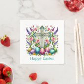 Fröhliches Ostern religiöses Kreuz Serviette (Beispiel)