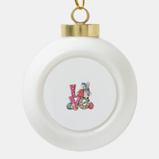Fröhliches Ostern-Shirt Gnom Ostertag Liebe Männer Keramik Kugel-Ornament