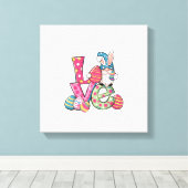 Fröhliches Ostern-Shirt Gnom Ostertag Liebe Männer Leinwanddruck (Insitu (Holzboden))