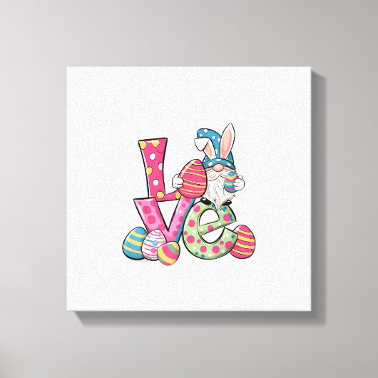 Fröhliches Ostern-Shirt Gnom Ostertag Liebe Männer Leinwanddruck (Vorderseite)