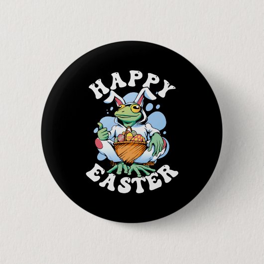 Fröhliches Ostern Spielhasen Button (Vorderseite)