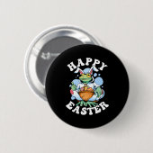 Fröhliches Ostern Spielhasen Button (Vorne & Hinten)