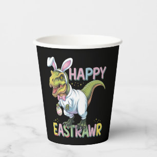 Fröhliches Ostern T Rex Oster Dinosaurier Hase Ei Pappbecher