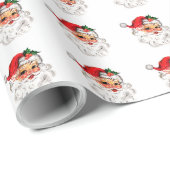 Fröhliches Papier für das Gesicht des Weihnachtsma Geschenkpapier (Rolleneckpunkt)