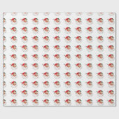 Fröhliches Papier für das Gesicht des Weihnachtsma Geschenkpapier (Flach)