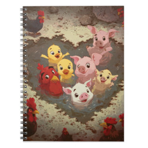 Fröhliches Party-Notebook für Landtiere Notizblock