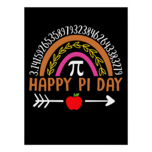 Fröhliches Pi-Tag-Shirt-Design-Druckvorlage Poster
