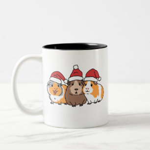 Fröhliches Pigmas Meerschweinchen Weihnachten Tier Zweifarbige Tasse