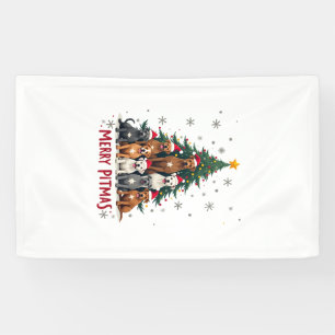 Fröhliches Pitmas Pitbull Hund hässlicher Weihnach Banner
