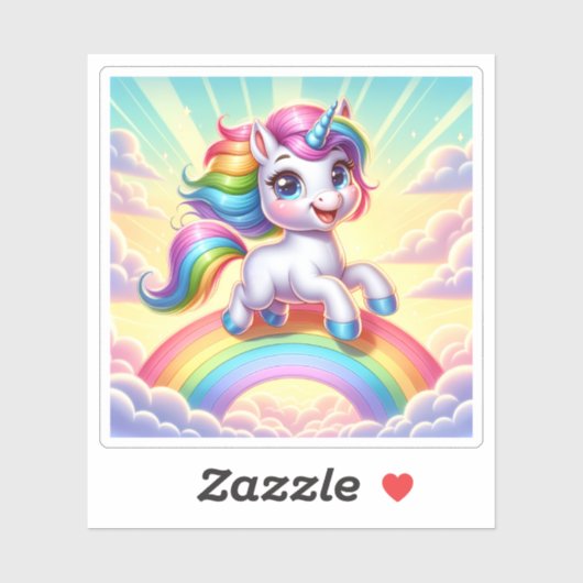 Fröhliches Prism Unicorn Whimsical Aufkleber (Blatt)