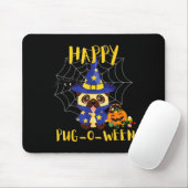 Fröhliches Pug-O-Ween Lustiger Hund Pug Halloween Mousepad (Mit Mouse)