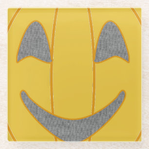 Fröhliches Pumkin Costume Design Halloween Orange Glasuntersetzer