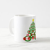 Fröhliches radfahrenweihnachtsbaum-Fahrrad Kaffeetasse (Vorderseite Links)