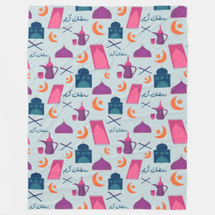 Fröhliches Ramadan-Muster Fleecedecke