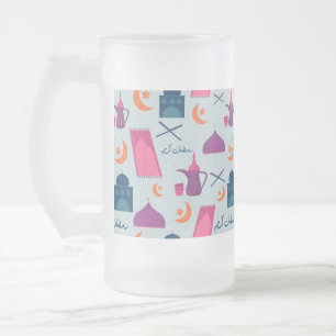 Fröhliches Ramadan-Muster Mattglas Bierglas