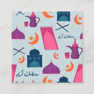 Fröhliches Ramadan-Muster Quadratische Visitenkarte
