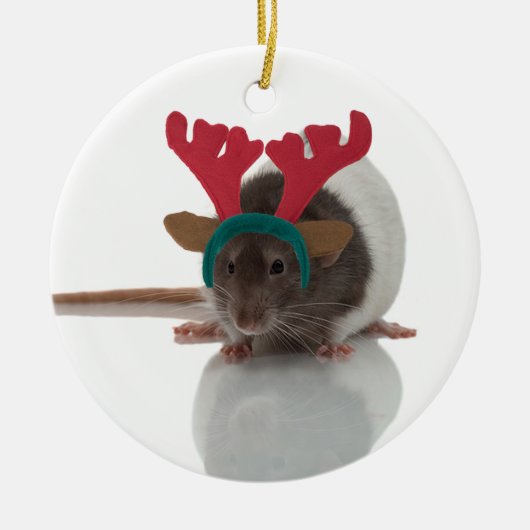 Fröhliches Ratmas Keramik Ornament (Vorne)