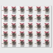 Fröhliches Ratmas mit den Geweihen an Geschenkpapier (Flach)