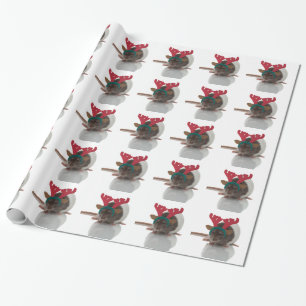 Fröhliches Ratmas mit den Geweihen an Geschenkpapier