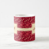 Fröhliches Regal Roter Platz Monogramm Kaffeetasse (Mittel)
