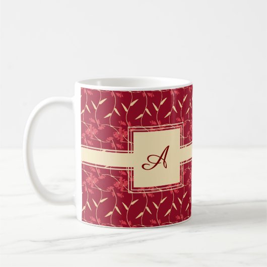 Fröhliches Regal Roter Platz Monogramm Kaffeetasse (Links)