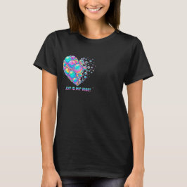 Fröhliches Regenbogen Glänzendes Blasen Herz Grafi T-Shirt