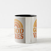 Fröhliches Retro-Design - gute Bilder Zweifarbige Tasse (Mittel)