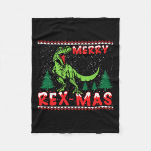 Fröhliches Rex-mas T-rex Dinosaur Premium Fleecedecke