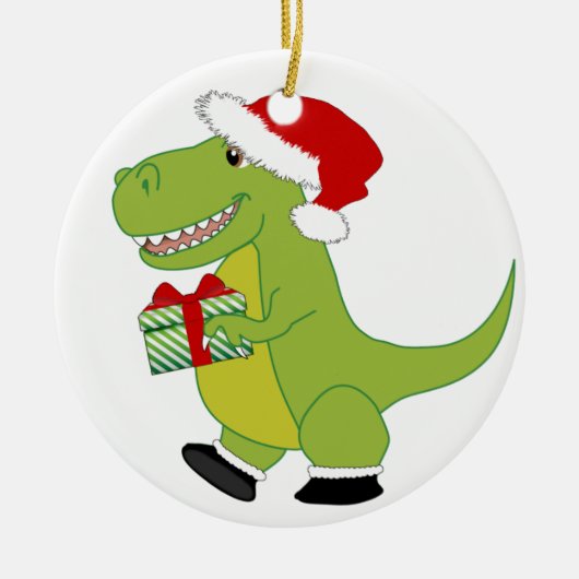 Fröhliches Rexmas T-Rex Keramikornament (Vorne)