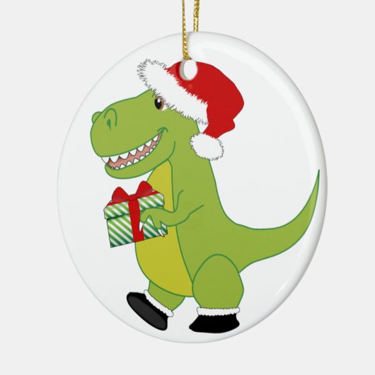 Fröhliches Rexmas T-Rex Keramikornament (Links)