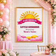 Fröhliches Rosa Little Sunshine Baby Shower Willko