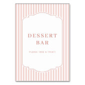 Fröhliches Rosa Minimalistisches Dessertbar-Schild Tischnummer (Rückseite)