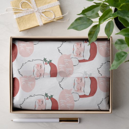 Fröhliches Rosa und Roter Weihnachtsmann | HO Seidenpapier (Geschenk)