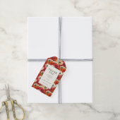 Fröhliches rotes Blumenfest Geschenkanhänger (Mit Garn)