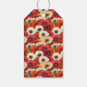 Fröhliches rotes Blumenfest Geschenkanhänger (Rückseite)