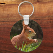 Fröhliches Rotes Eichhörnchen Schlüsselanhänger (Vorderseite)