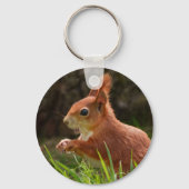 Fröhliches Rotes Eichhörnchen Schlüsselanhänger (Rückseite)