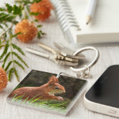 Fröhliches Rotes Eichhörnchen Schlüsselanhänger (Vorderseite rechts)