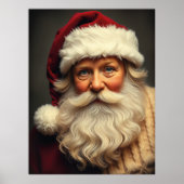 Fröhliches Santa Claus Portrait mit festlichem Gla Poster (Vorne)
