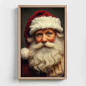 Fröhliches Santa Claus Portrait mit festlichem Gla Poster