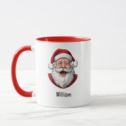Fröhliches Santa-Potrait Weihnachts-Kombimug Tasse (Links)