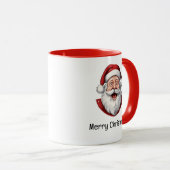 Fröhliches Santa-Potrait Weihnachts-Kombimug Tasse (VorderseiteRechts)