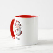 Fröhliches Santa-Potrait Weihnachts-Kombimug Tasse (Vorderseite Links)