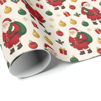 Fröhliches Santa-Weihnachtspapier Geschenkpapier