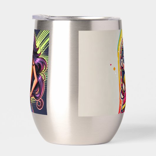 Fröhliches Saree Cartoon Water Bottle Design - Tra (Rechts)